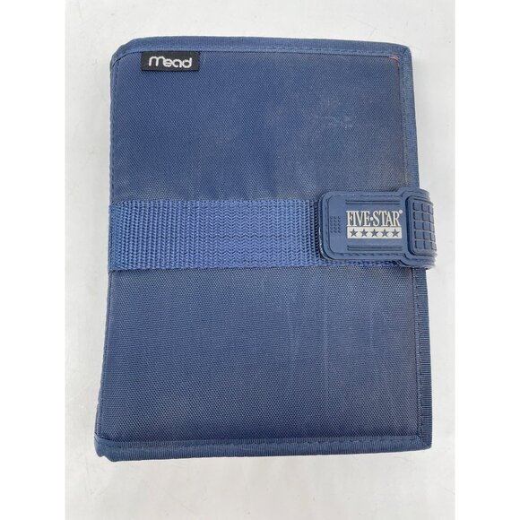 VTG "90's Mead Five Star Student Day Planner Blue Binder Organizer Tabs Zippered - Picture 1 of 13